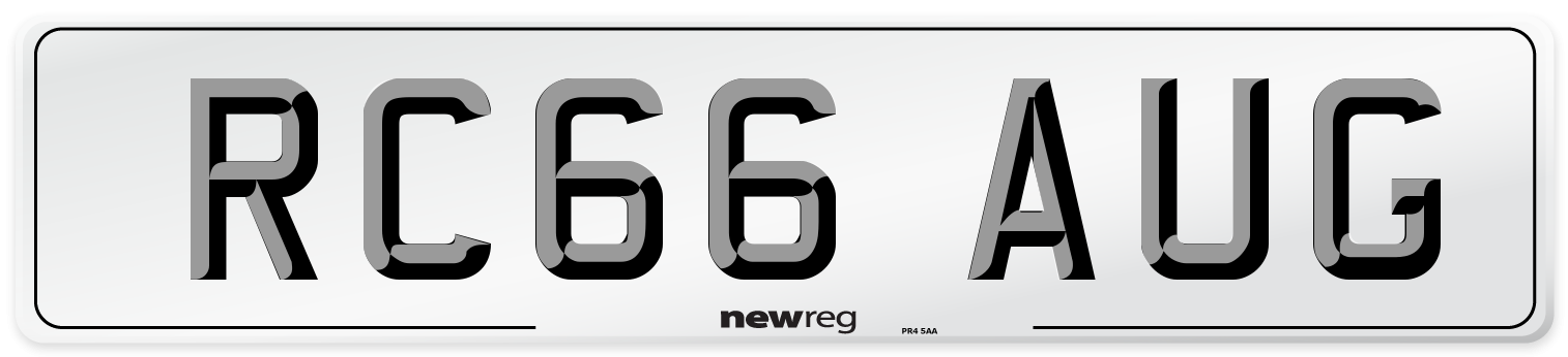 RC66 AUG Number Plate from New Reg